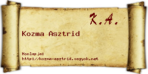 Kozma Asztrid névjegykártya